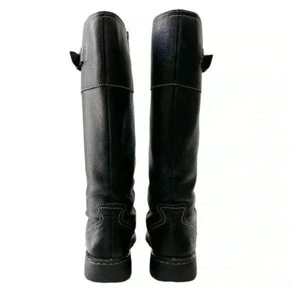 BORN Leather Riding Boots Tall Knee High Equestrian Buckle Black Size 6.5 EU37 - Picture 6 of 16